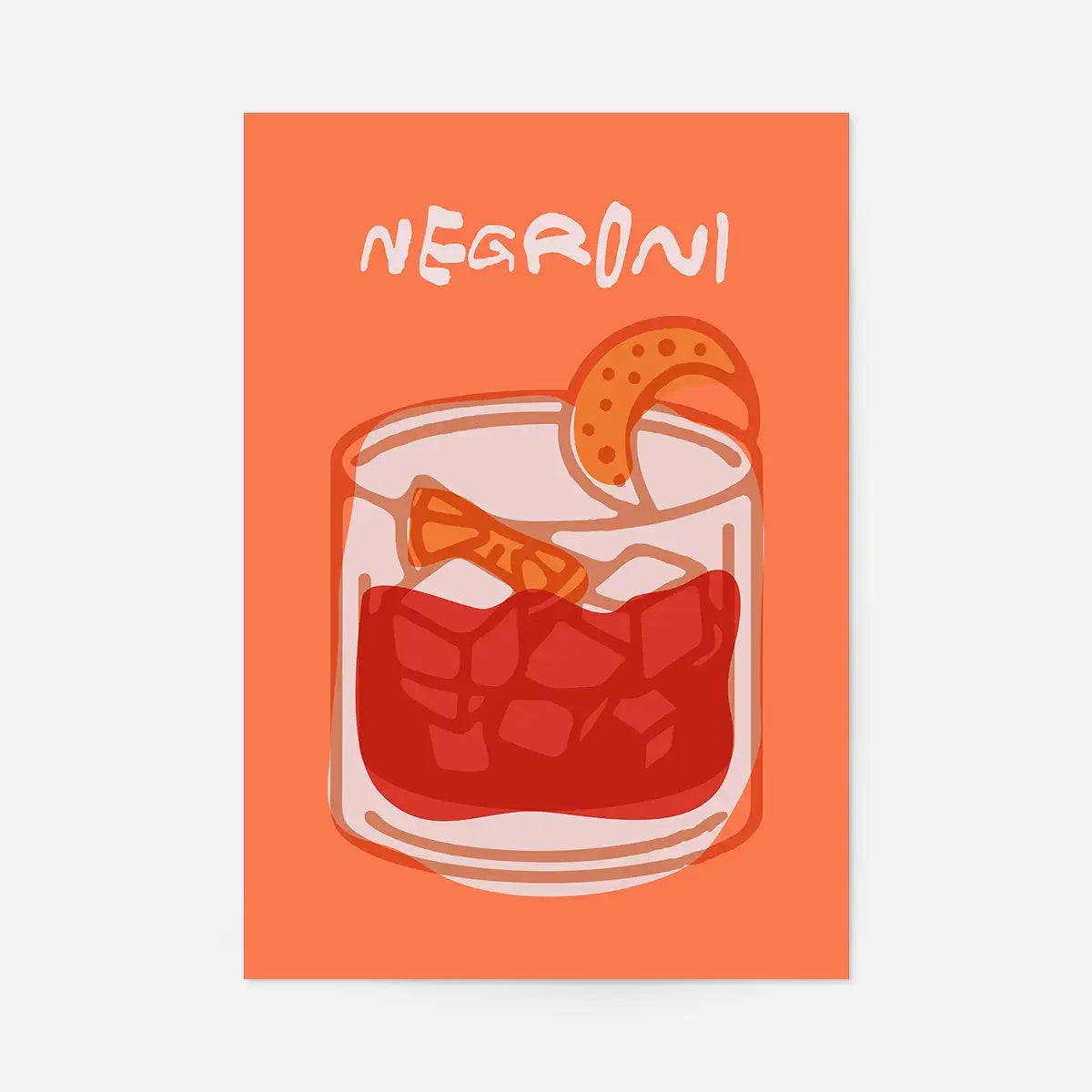 Cocktail Illustration Poster Print - Negroni
