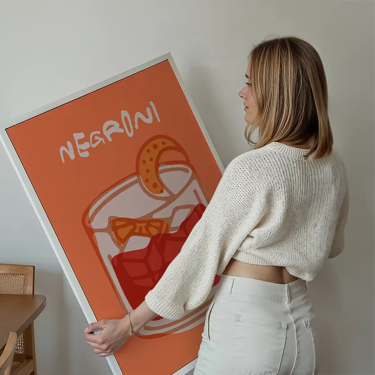 Cocktail Illustration Poster Print - Negroni