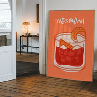 Cocktail Illustration Poster Print - Negroni