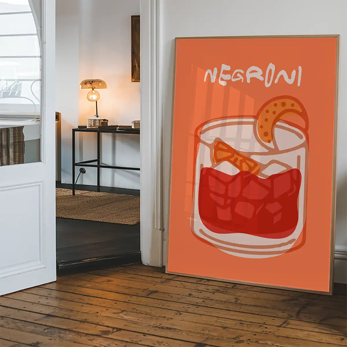 Cocktail Illustration Poster Print - Negroni