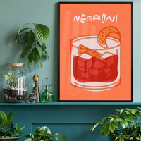 Cocktail Illustration Poster Print - Negroni