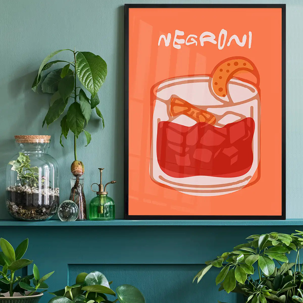 Cocktail Illustration Poster Print - Negroni