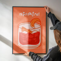 Cocktail Illustration Poster Print - Negroni