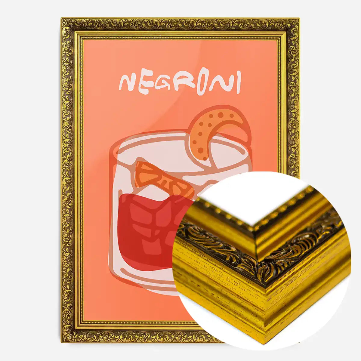 Cocktail Illustration Poster Print - Negroni