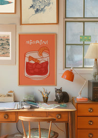Cocktail Illustration Poster Print - Negroni