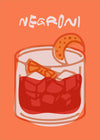 Cocktail Illustration Poster Print - Negroni