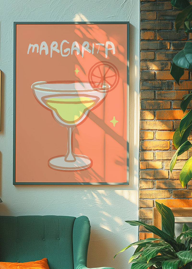 Cocktail Illustration Poster Print - Margarita