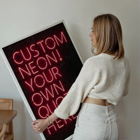 Custom Quote Neon Sign Print Red