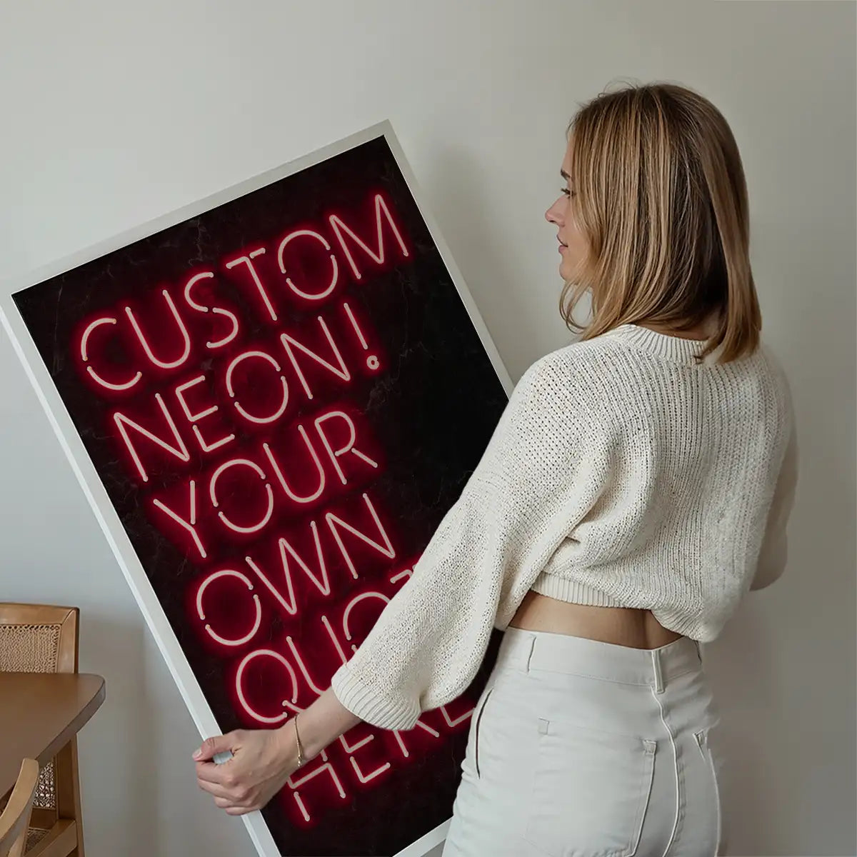 Custom Quote Neon Sign Print Red