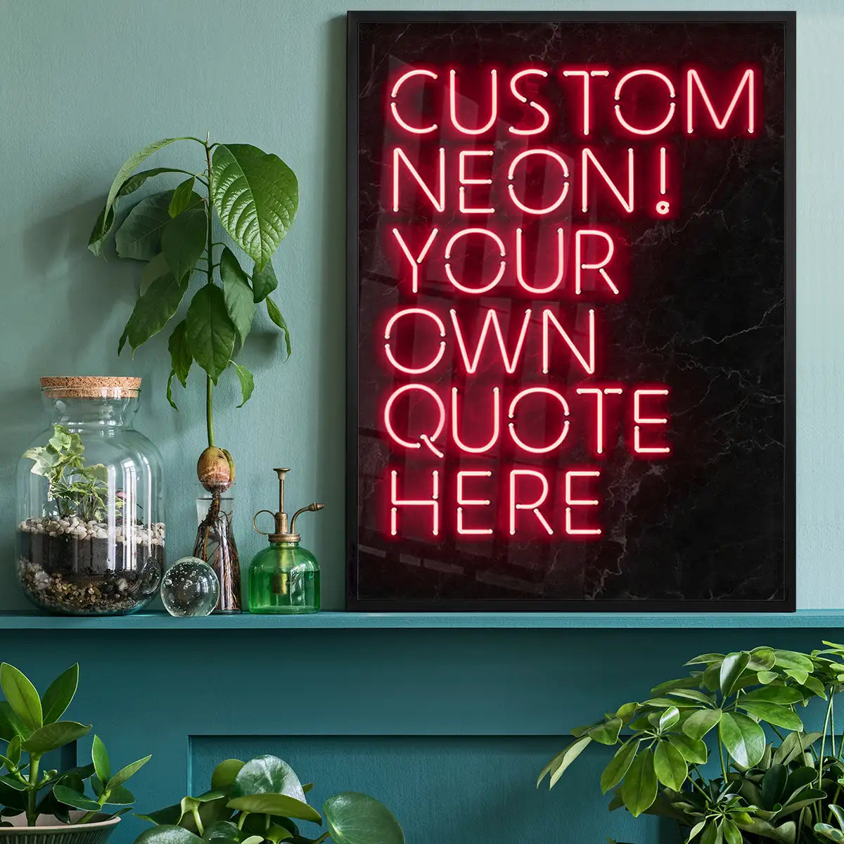 Custom Quote Neon Sign Print Red