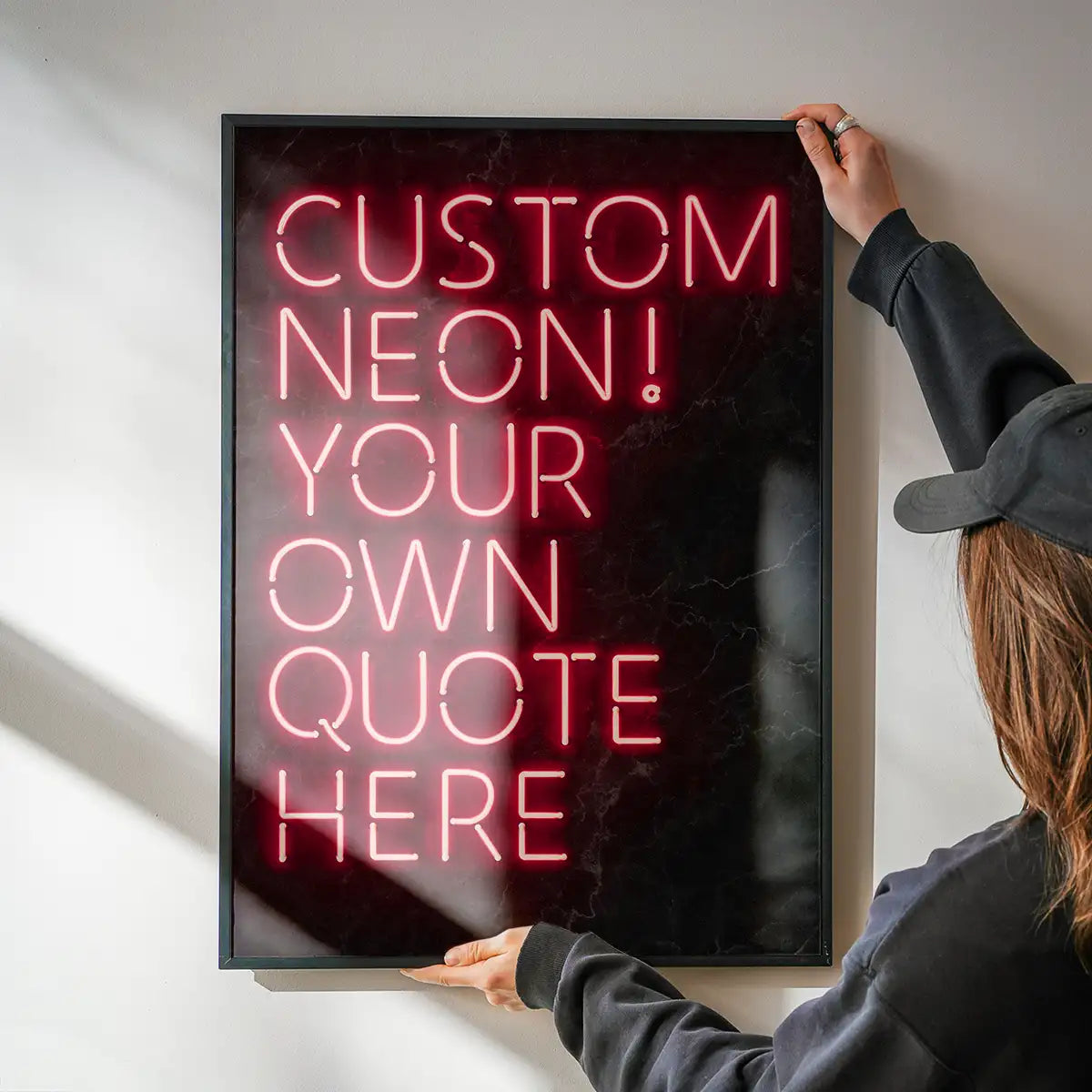 Custom Quote Neon Sign Print Red