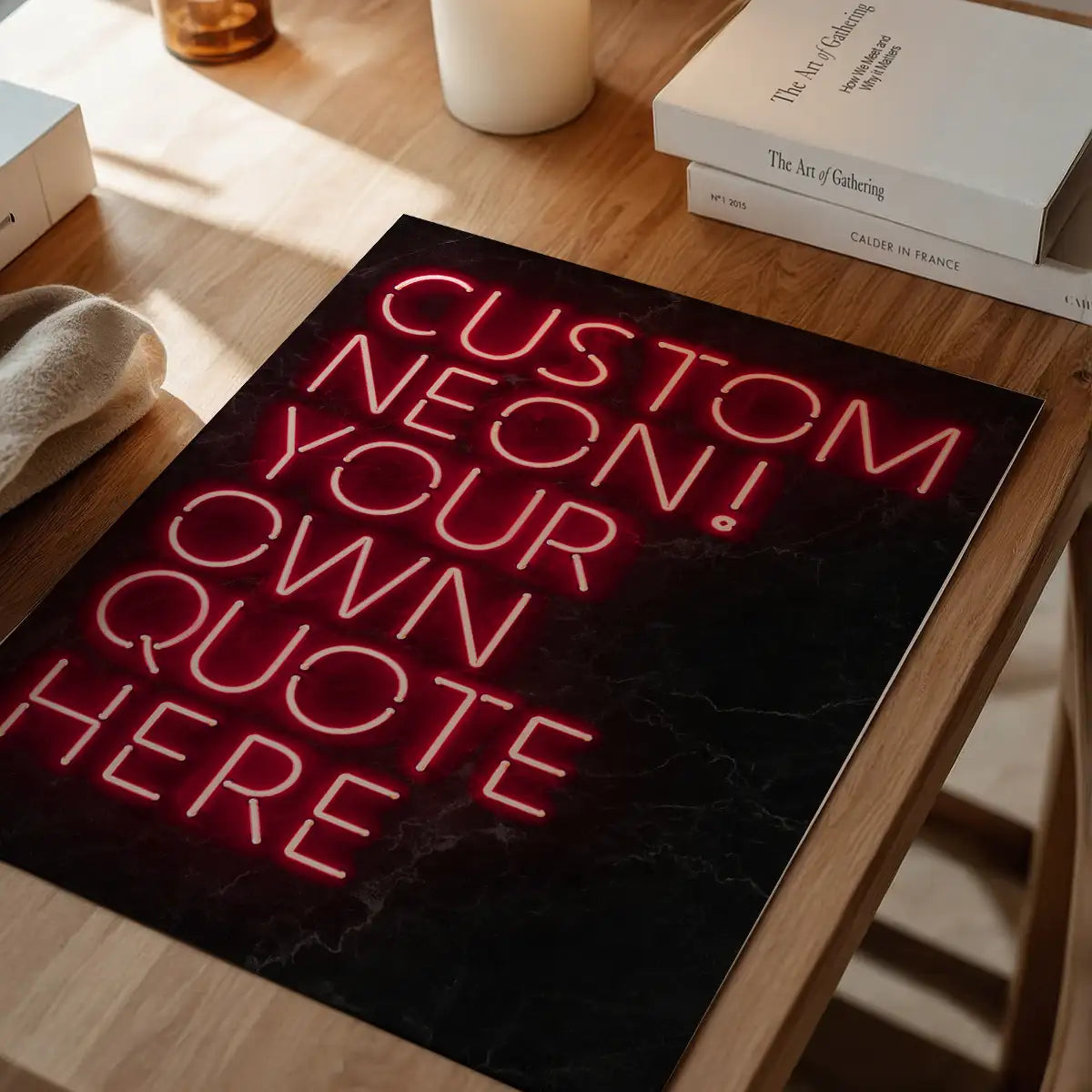 Custom Quote Neon Sign Print Red