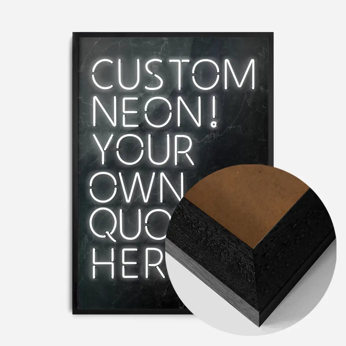 Custom Quote Neon Sign Print White