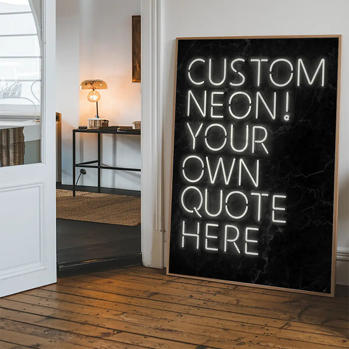 Custom Quote Neon Sign Print White