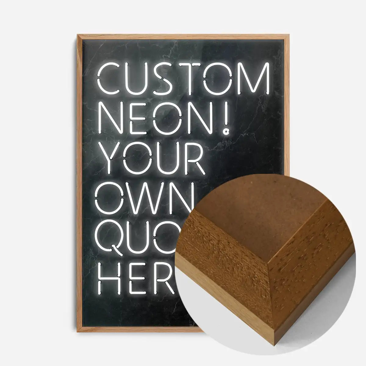Custom Quote Neon Sign Print White