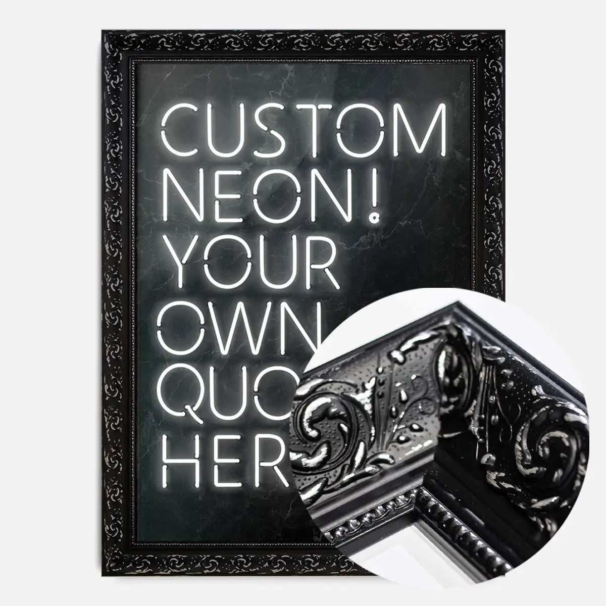 Custom Quote Neon Sign Print White