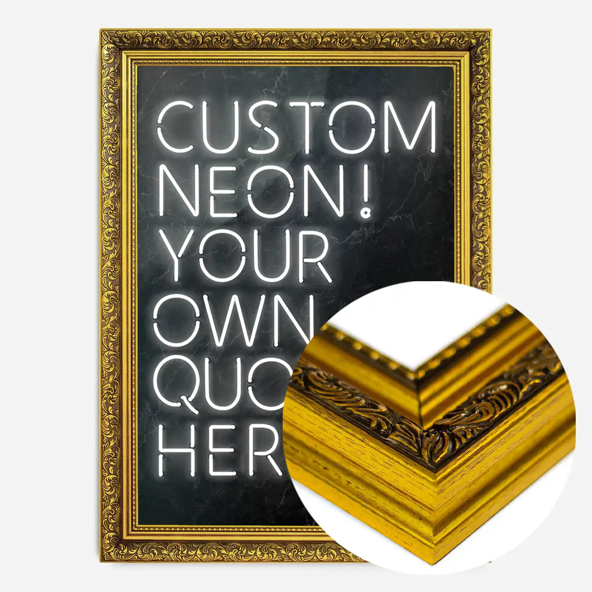 Custom Quote Neon Sign Print White