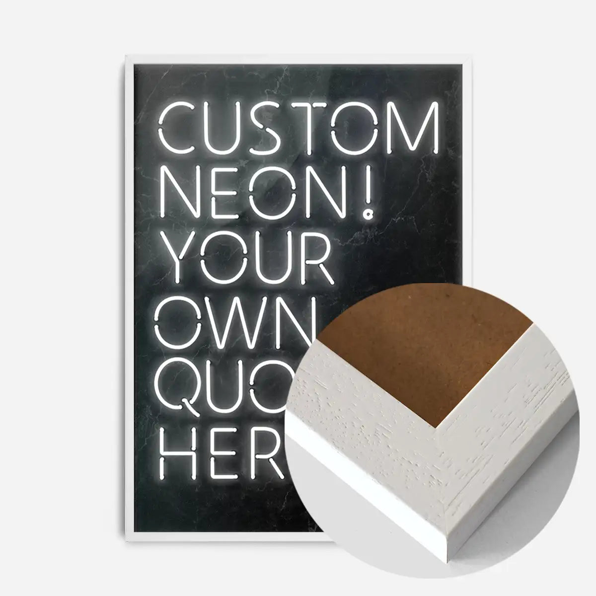 Custom Quote Neon Sign Print White