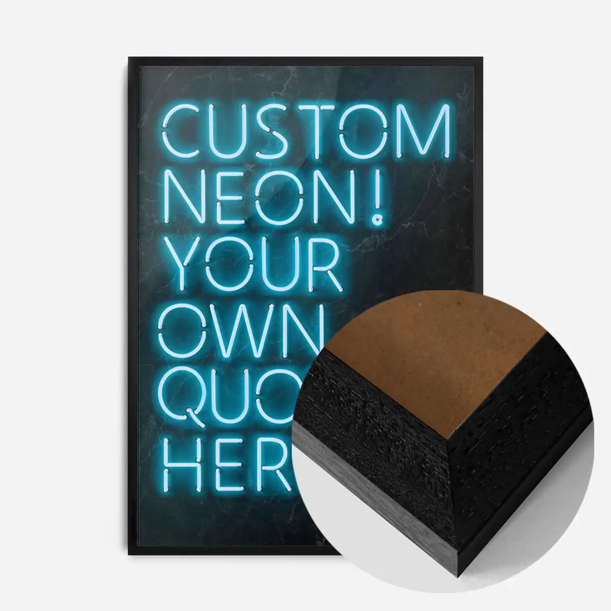 Custom Quote Neon Sign Print Blue