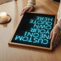 Custom Quote Neon Sign Print Blue