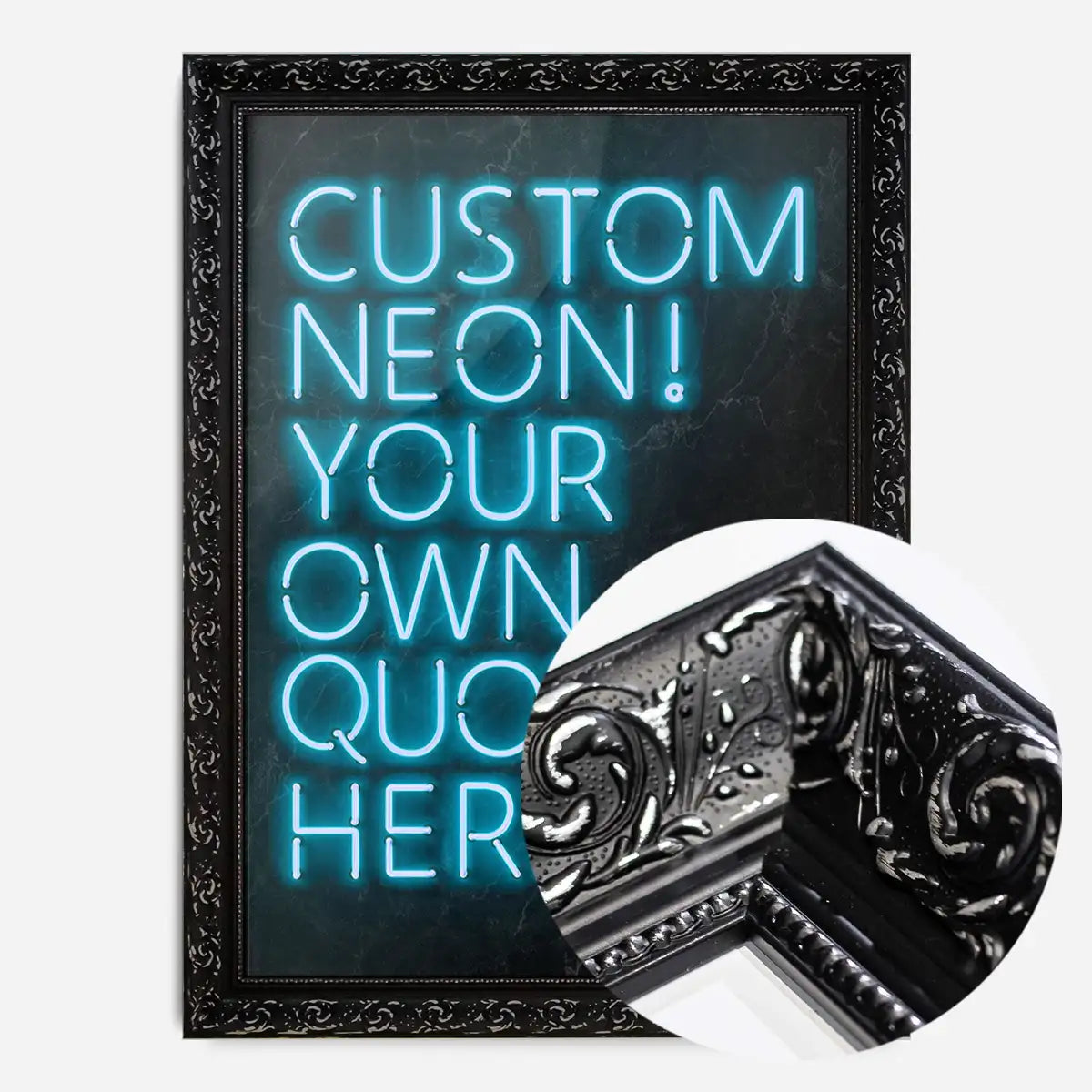 Custom Quote Neon Sign Print Blue