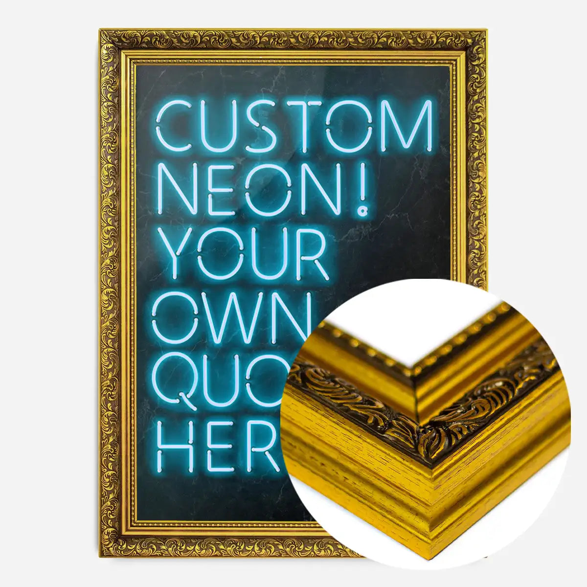 Custom Quote Neon Sign Print Blue