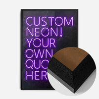 Custom Quote Neon Sign Print Purple