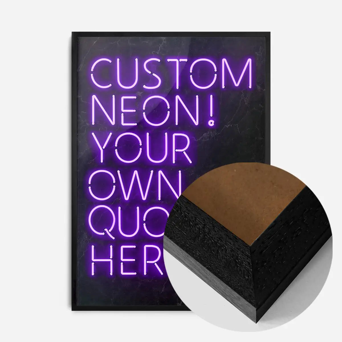 Custom Quote Neon Sign Print Purple