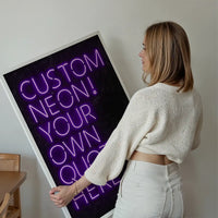Custom Quote Neon Sign Print Purple