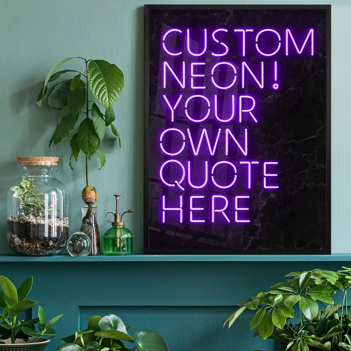 Custom Quote Neon Sign Print Purple