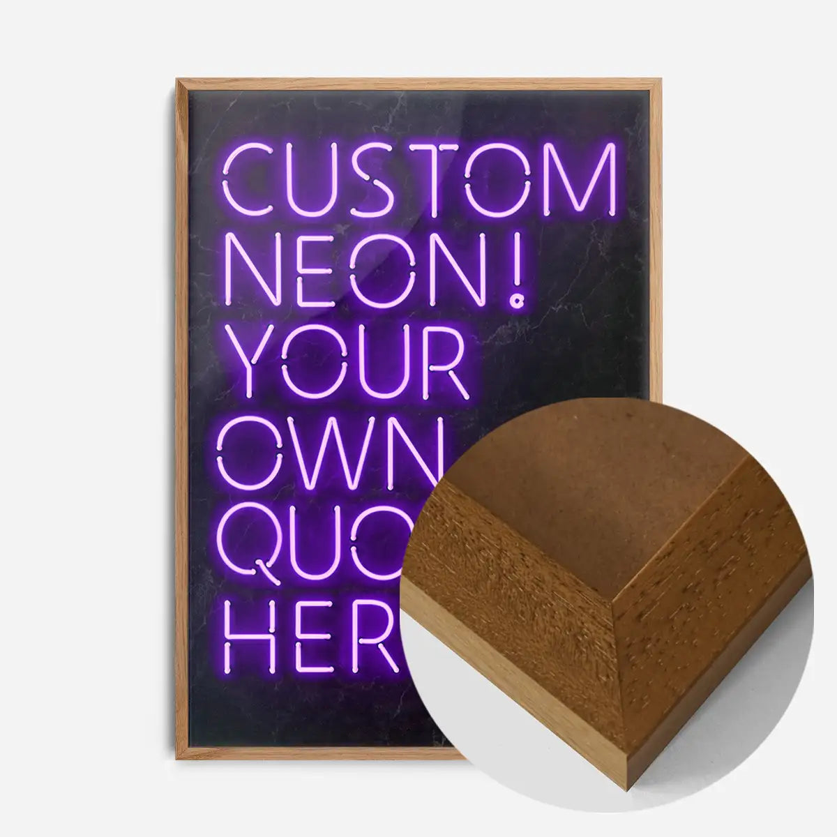 Custom Quote Neon Sign Print Purple