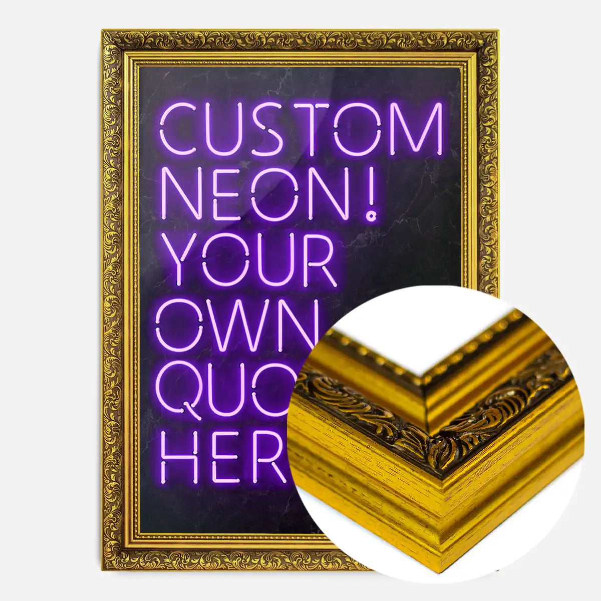 Custom Quote Neon Sign Print Purple