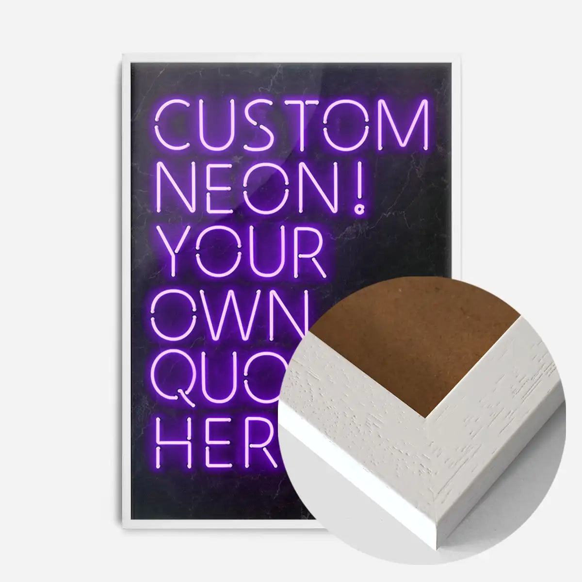 Custom Quote Neon Sign Print Purple