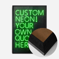Custom Quote Neon Sign Print Green