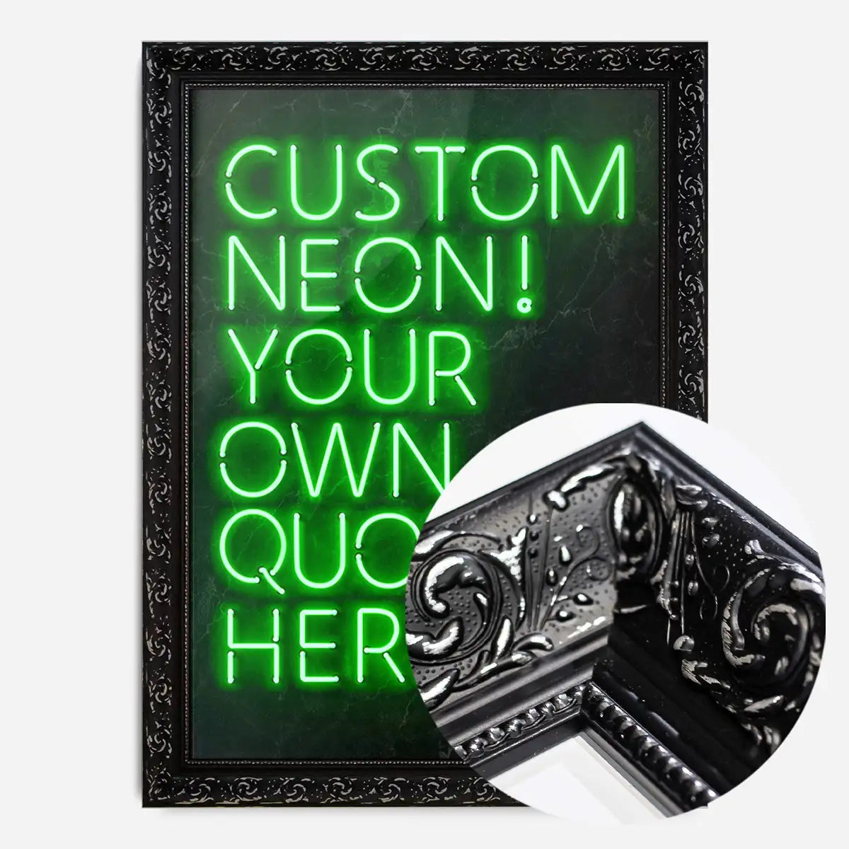 Custom Quote Neon Sign Print Green