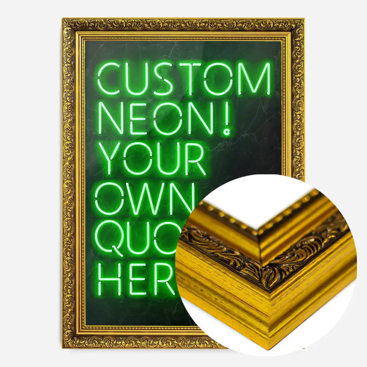 Custom Quote Neon Sign Print Green