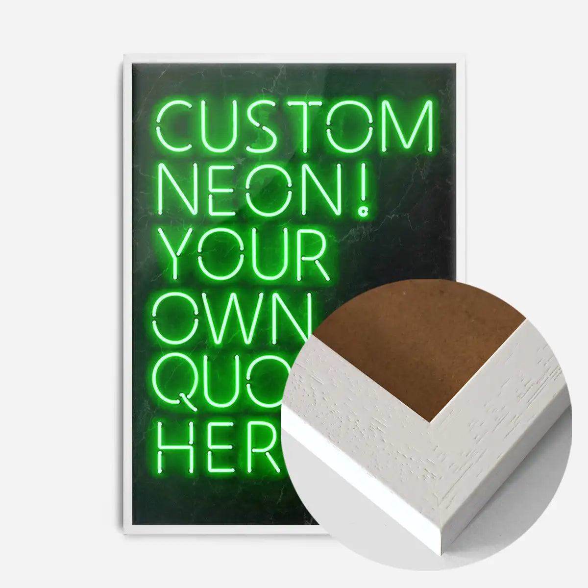 Custom Quote Neon Sign Print Green