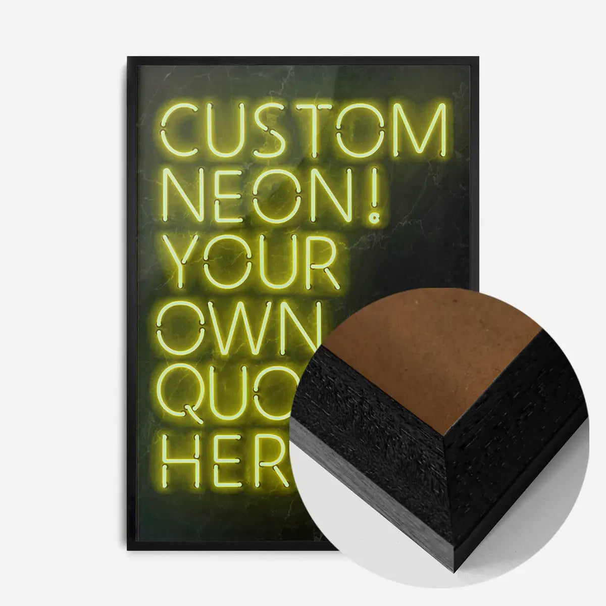 Custom Quote Neon Sign Print Yellow