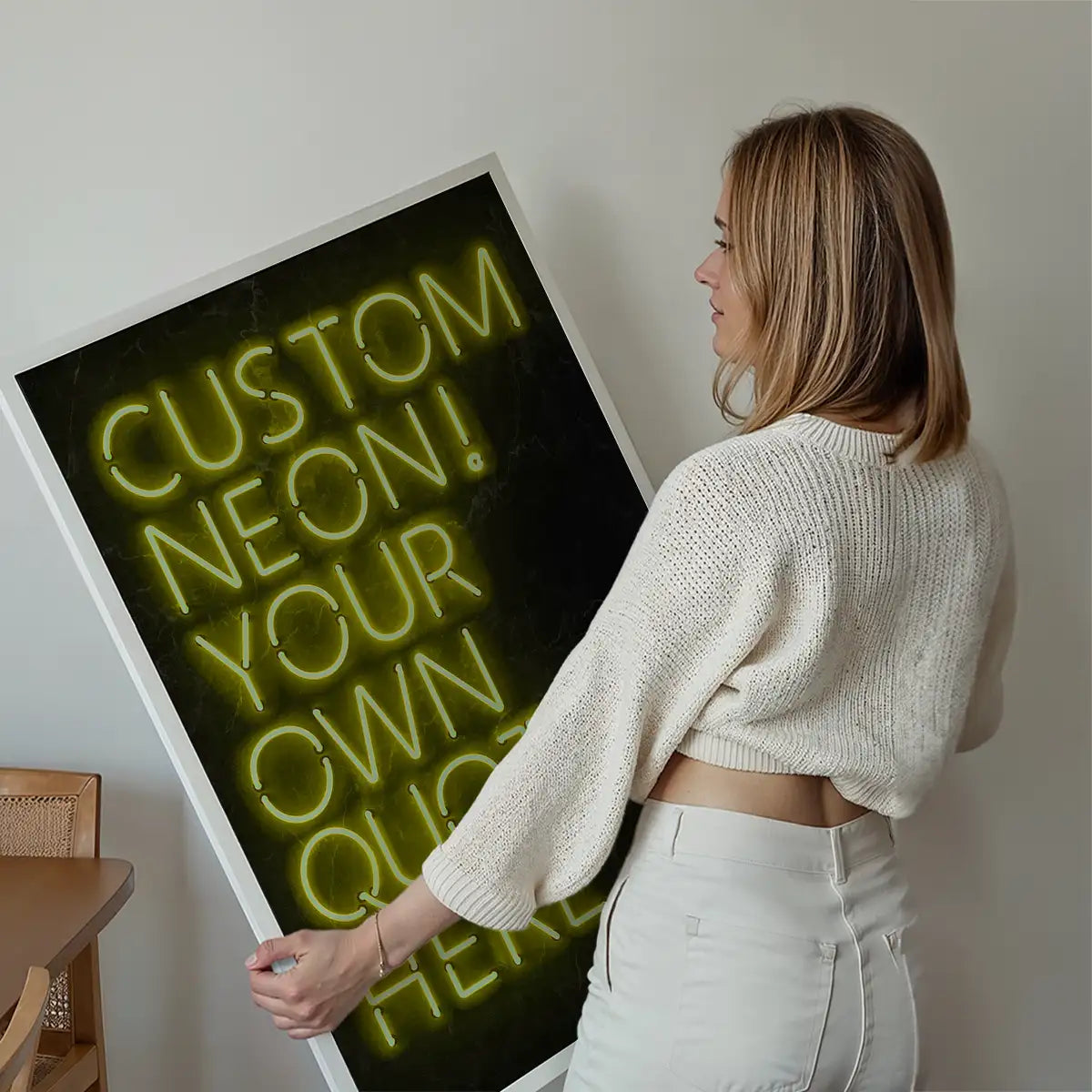 Custom Quote Neon Sign Print Yellow