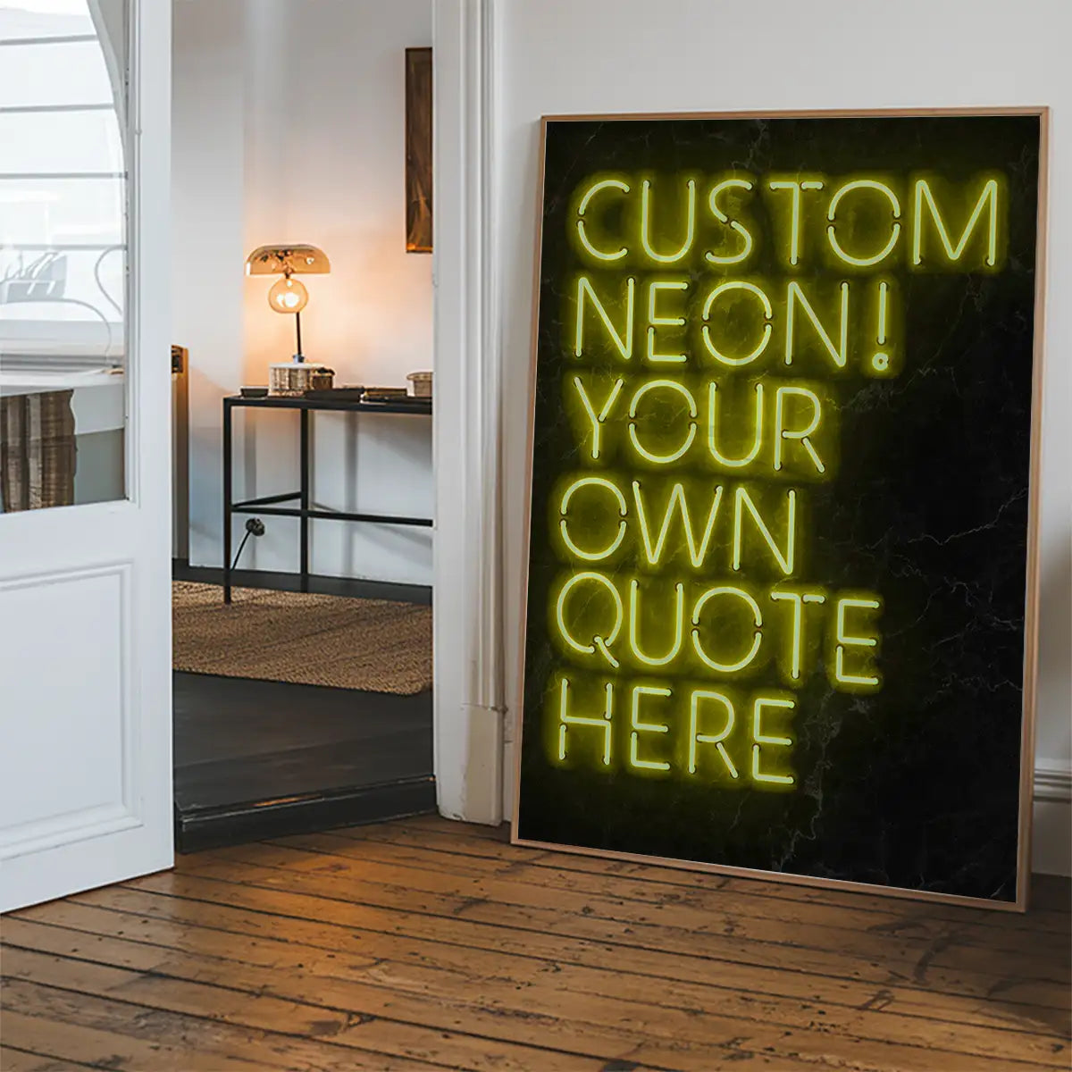 Custom Quote Neon Sign Print Yellow