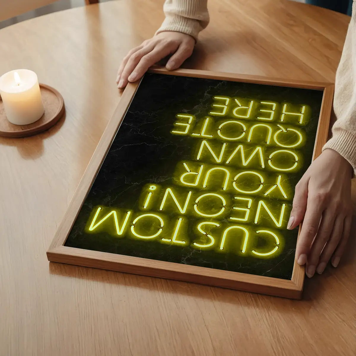 Custom Quote Neon Sign Print Yellow
