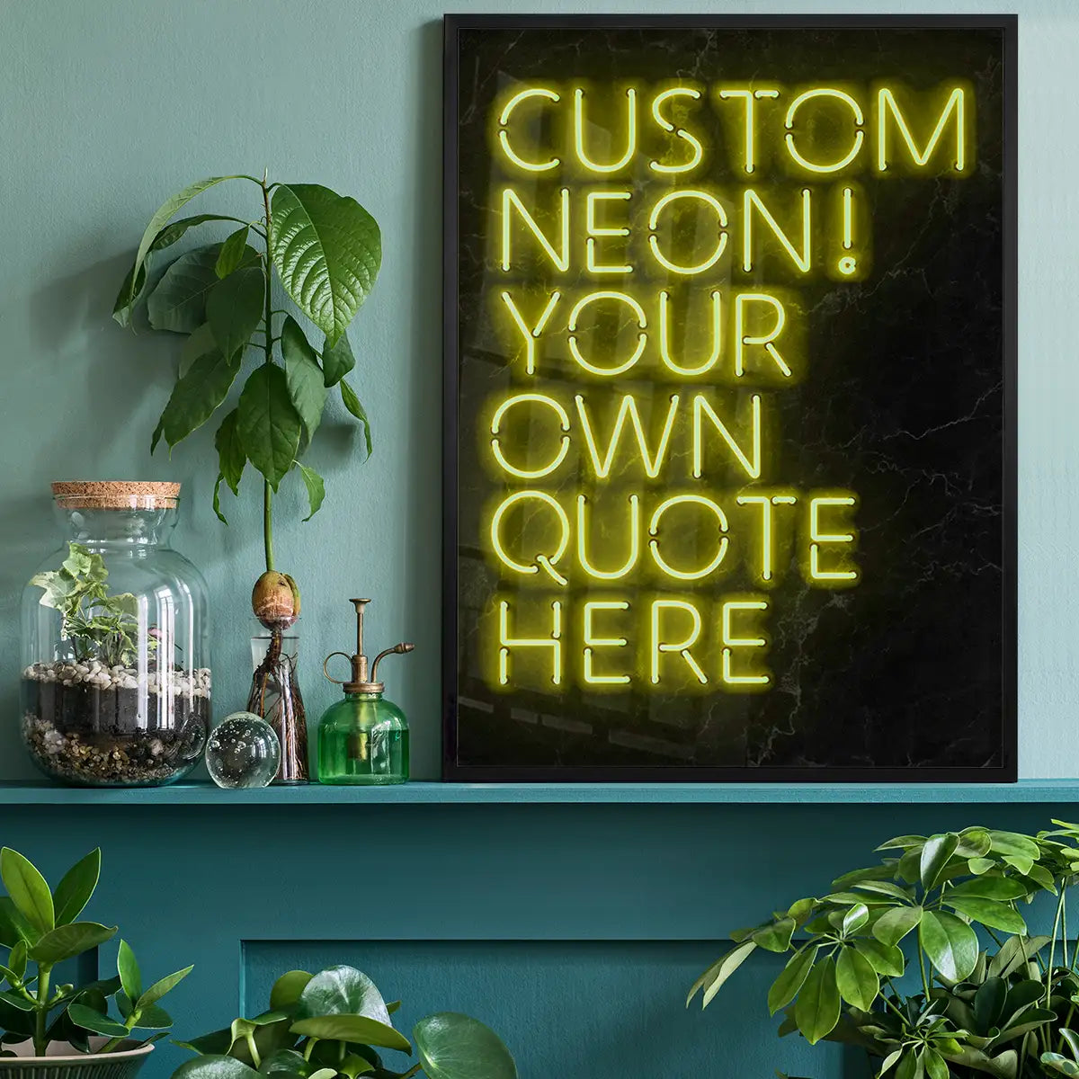 Custom Quote Neon Sign Print Yellow