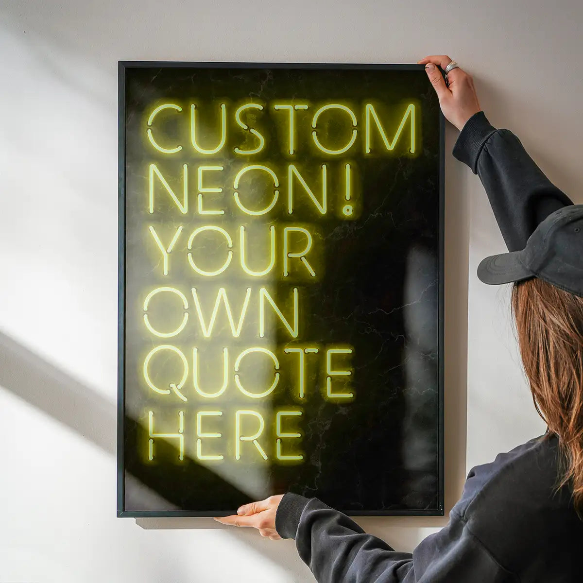 Custom Quote Neon Sign Print Yellow