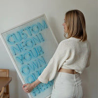 Custom Quote Straight Neon Print Blue