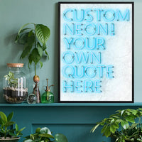 Custom Quote Straight Neon Print Blue