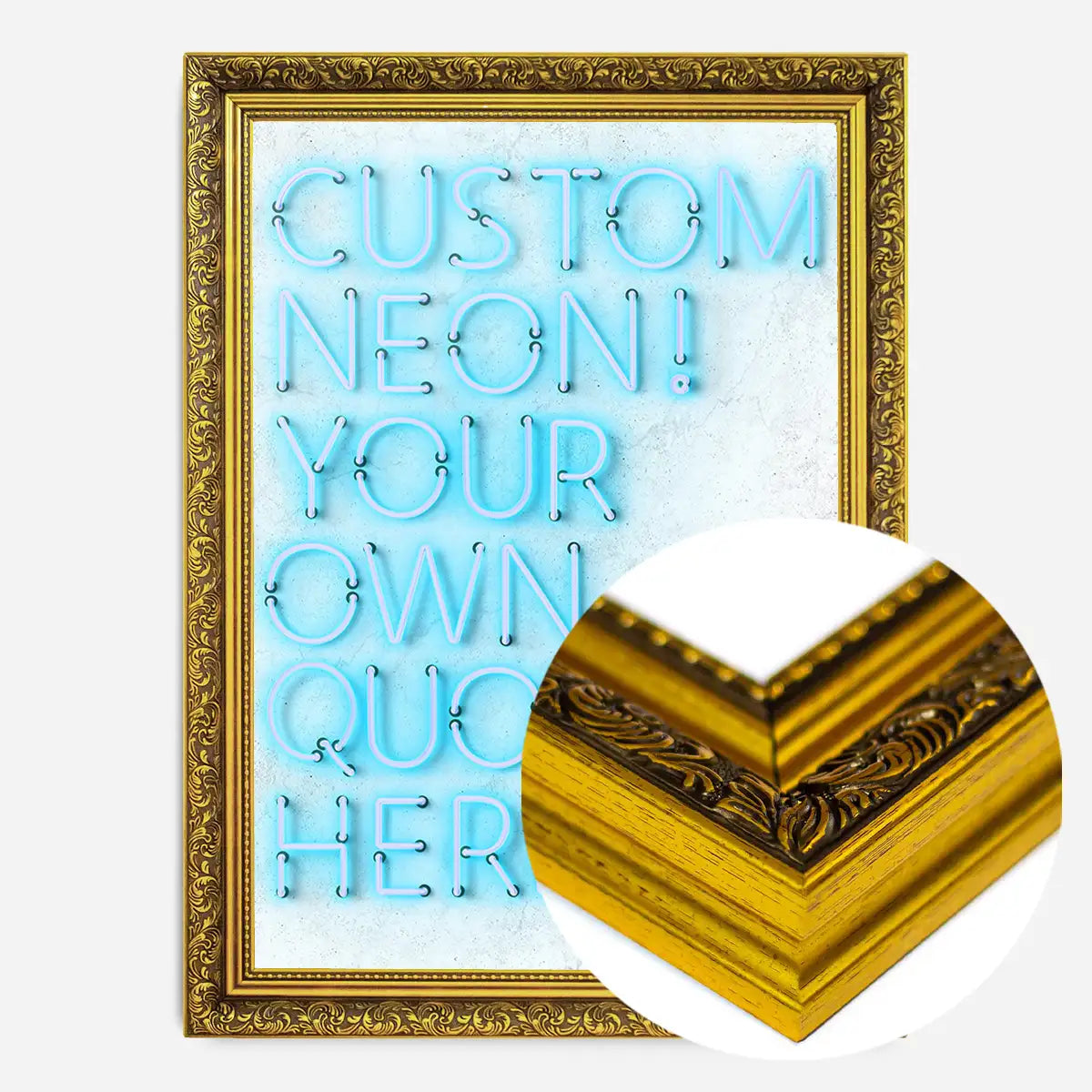 Custom Quote Straight Neon Print Blue