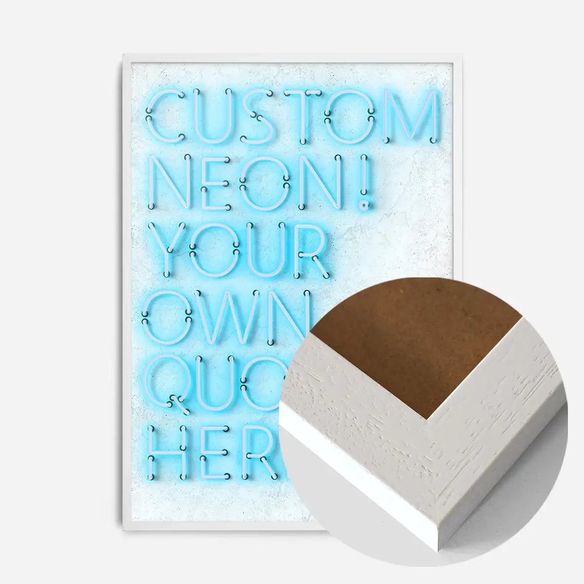 Custom Quote Straight Neon Print Blue