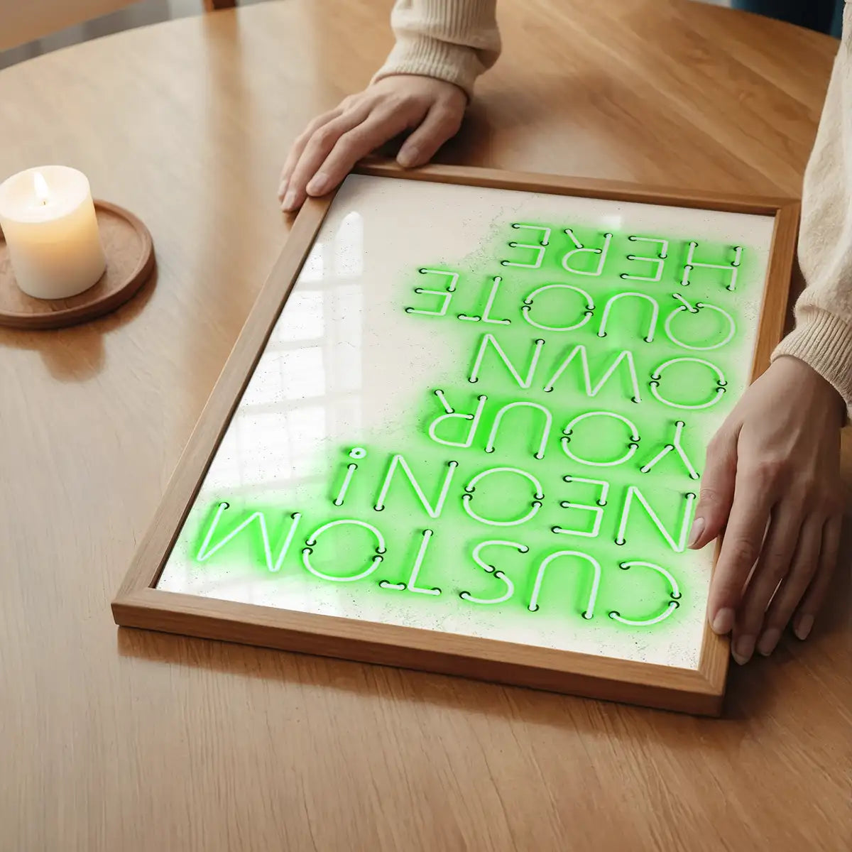 Custom Quote Straight Neon Print Green