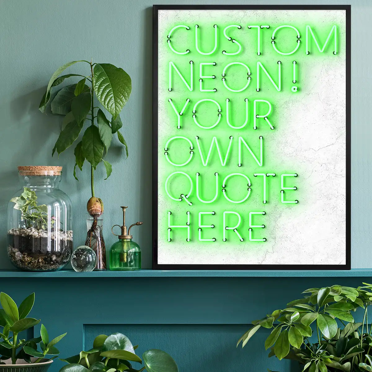 Custom Quote Straight Neon Print Green