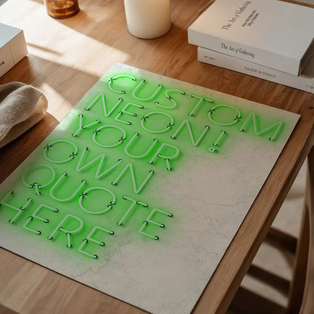 Custom Quote Straight Neon Print Green